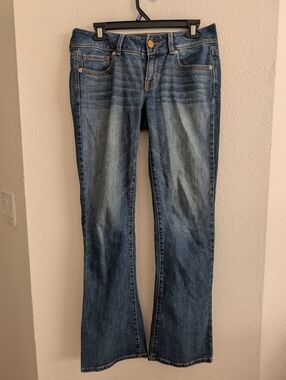 AE Kick Boot Women's Blue Denim Jeans Sz 4